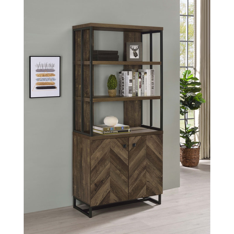 Rustic oak bookshelf discount